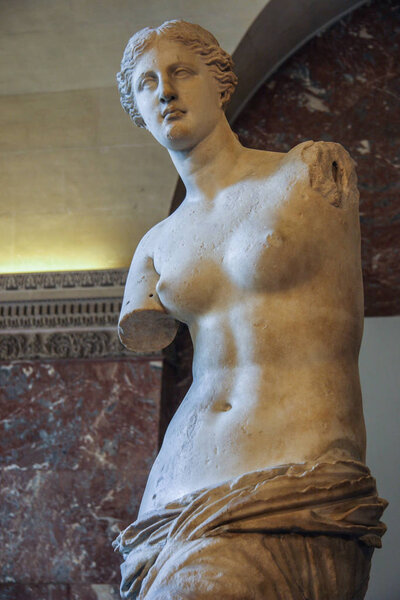 05.05.2008, Paris, France. The Aphrodite of Milos, better but mistakenly known as the Venus de Milo. Famous sight of Louvre. Travel around Paris.