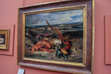 05.02.2008, Paris, Fransa. Louvre Müzesi'nde sanat boya. Paris manzaraları.