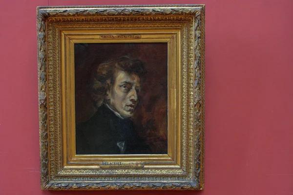 2008 París Francia Retrato Del Compositor Polaco Chopin Delacroix Visita — Foto de Stock