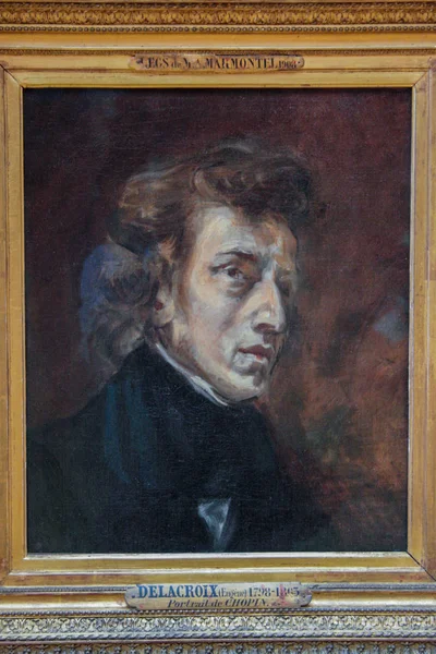 2008 París Francia Retrato Del Compositor Polaco Chopin Delacroix Visita — Foto de Stock