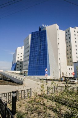 07.06.2018, Yakutsk, Rusya Federasyonu. Modern binanın dış. Rusya'nın mimarisi.