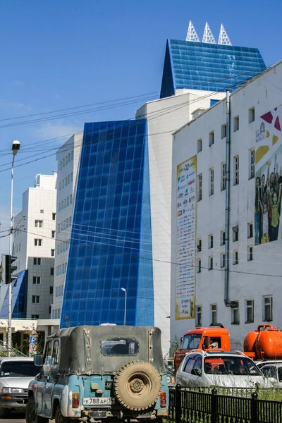 2018 Γιακούτσκ Ρωσία Εξωτερικό Του Σύγχρονου Κτιρίου Αρχιτεκτονική Της Ρωσίας — Φωτογραφία Αρχείου