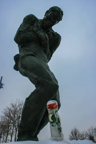 2009 Moskau Russland Skulptur Eines Mannes Siegespark Besichtigung Von Moskau — Stockfoto