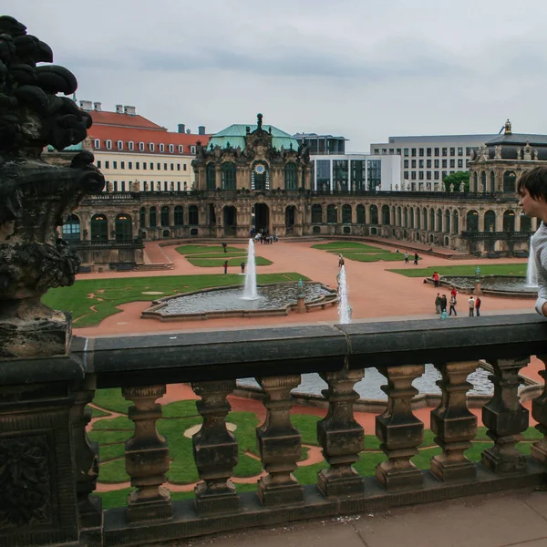 2009 Dresden Alemanha Vista Varanda Parque Zwinger Fontes Corte Dresden — Fotografia de Stock