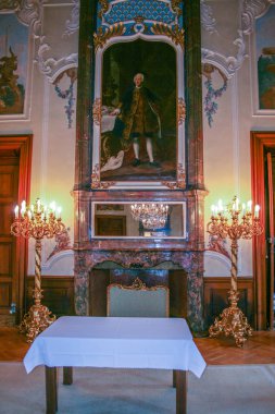 2009.05.06, Dobris, Çek Cumhuriyeti. İç çek kale Hall. Çek Cumhuriyeti gezi. 