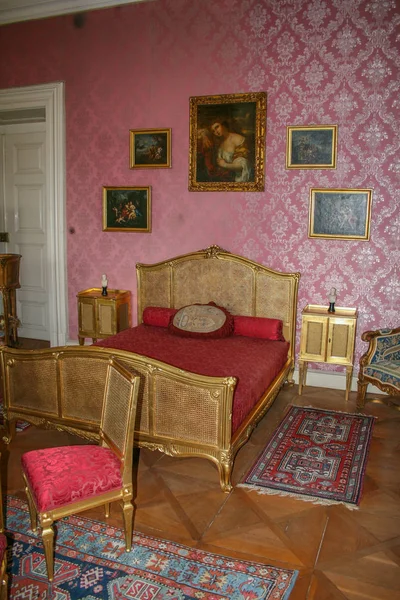 2009 Dobris Czech Republic Interior Czech Castle Bedroom Sightseeing Czech — Stock Photo, Image