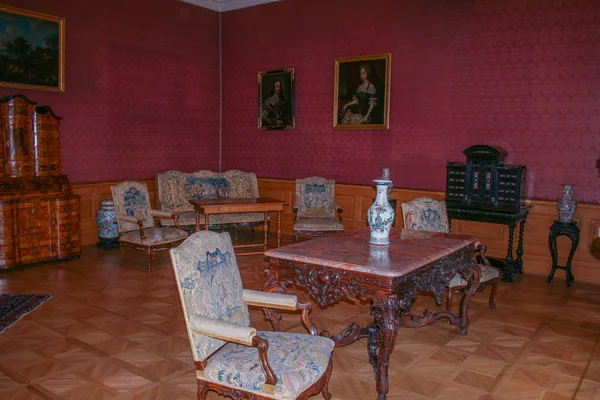 2009 Dobris République Tchèque Intérieur Salle Château Tchèque Visites Guidées — Photo