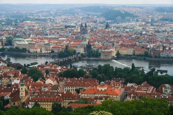 2009 Prague Tchèque Vue Panoramique Sur Ville Rivière Prague Voyagez — Photo