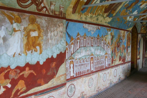 2009 Rostov Rusia Interior Una Antigua Iglesia Rostov Dibujos Pared — Foto de Stock