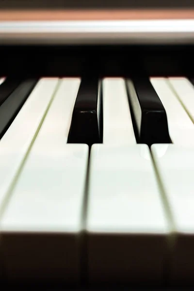 Some White Black Piano Keys Close — Stock Photo, Image