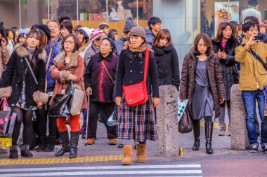 2013.01.02, Tokyo, Japonya. Tokyo yerli halkı tatil sırasında. Tokyo Cityscape insanlarla.