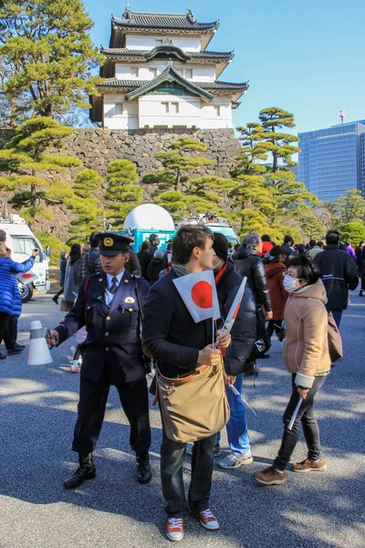 2013 Tokio Japón Línea Muchedumbre Jardín Gobierno Nuevo Año Día — Foto de Stock