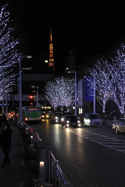 2013 Токио Япония Освещение Городского Пейзажа Токио Сегодня Вечером — стоковое фото