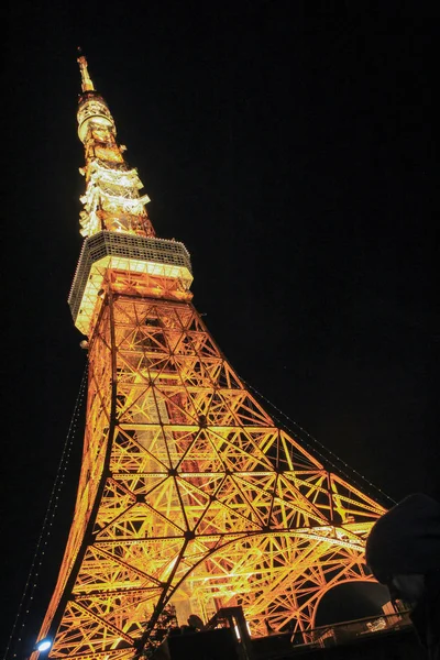 View Tokyo Tower Illumination Dark Sky Background Токио Япония 2013 — стоковое фото