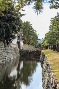2013.01.04, Kyoto, Japonya. İç duvarlar ve hendek NIJ kale. Kyoto manzaraları.