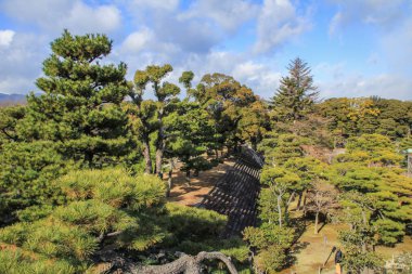 2013.01.04, Kyoto, Japonya. Bölge Nijo kale eski binalarda. Kyoto manzaraları yürüyüş.