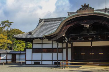 2013.01.04, Kyoto, Japonya. Bölge Nijo kale eski binalarda. Kyoto manzaraları yürüyüş.