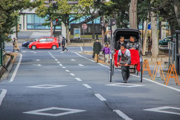 2013 Nara Japón Auténtico Rickshaw Transporte Calle Nara — Foto de Stock