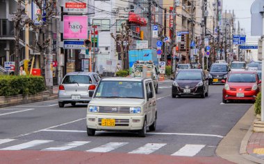 2013.01.05, Nara, Japonya. Nara, ulaşım yolu üzerinde. Araba turu Japonya tarafından.