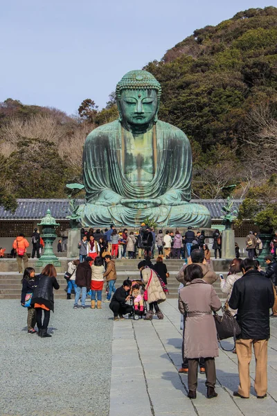 2013 Kamakura Japon Une Statue Monumentale Bronze Extérieur Bouddha Amitbha — Photo