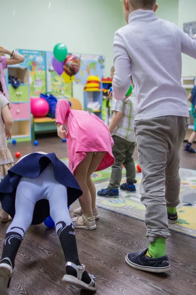 2019 Moscow Russia Children Playing Active Games Kindergarten Group Funny — Stock Photo, Image