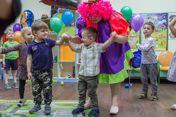 2019Moskau Russland Kinder Beim Reigen Kindergarten Unterhaltung Russischer Kinder Bei — Stockfoto