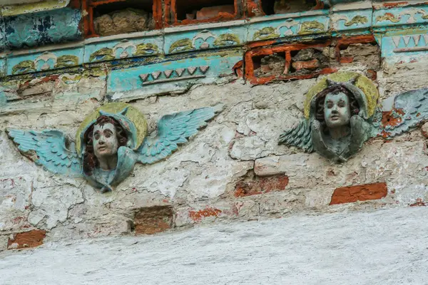 2010 Istra Oroszország Díszítő Elemek Falon Egy Régi Templom — Stock Fotó