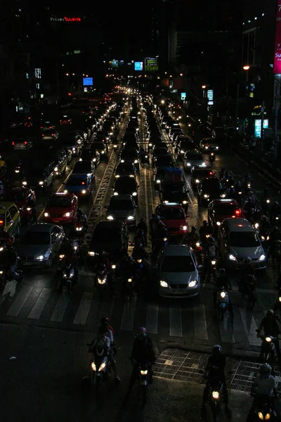 2011 Bangkok Thailand Vervoer Weg Transport Systeem Vanavond — Stockfoto