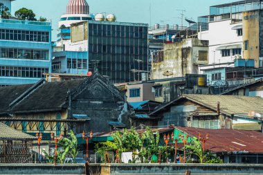 2011.04.30, Bangkok, Tayland. Bangkok mimarisinin Nehir görünümü. Asya'da seyahat.