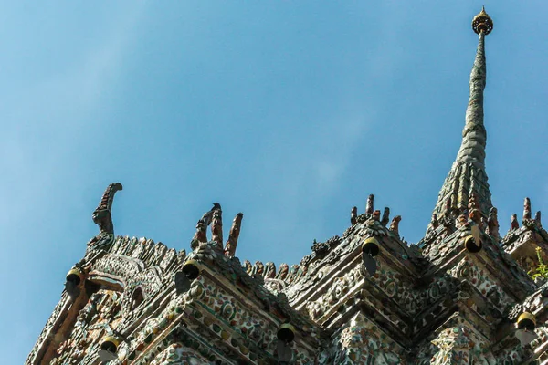 2011 Bangkok Thailand Arkitektur Wat Arun Bakgrund Blue Sky Temple — Stockfoto