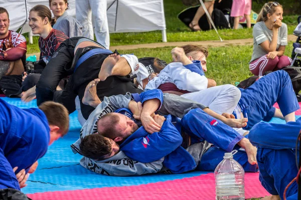 2019 Moscow Russia Wrestling Competition Park Children Day Summer Entertainment — Stock Photo, Image