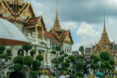 2011.05.16, Bangkok, Tayland. Büyük Saray Köşkü'nün elemanları. Asya'nın antik mimarisi. Bangkok Turistik Yerler. 