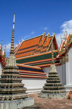 2011.05.16, Bangkok, Tayland. Büyük Saray Köşkü'nün elemanları. Asya'nın antik mimarisi. Bangkok Turistik Yerler. 