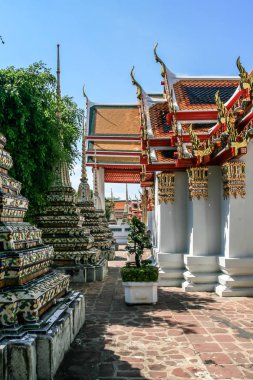 2011.05.16, Bangkok, Tayland. Büyük Saray Köşkü'nün elemanları. Asya'nın antik mimarisi. Bangkok Turistik Yerler. 
