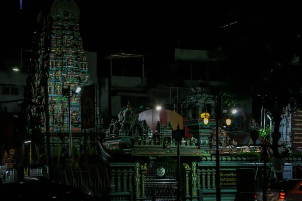 2011 Bangkok Thaiföld Buddhista Templom Sötétben Város Vallásos Építészete — Stock Fotó