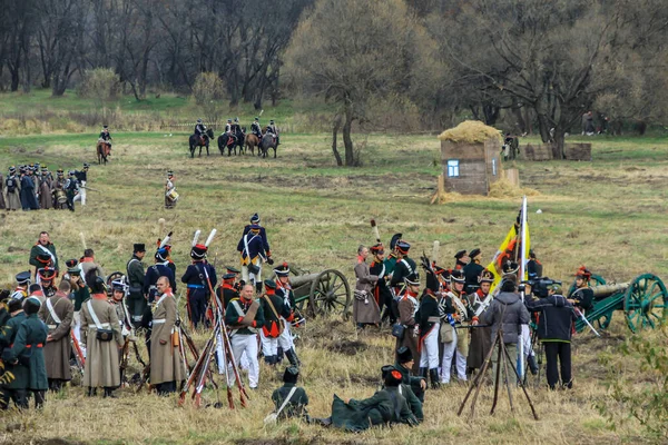 2012 Maloyaroslavets Rusia Producción Reconstrucción Batalla 1812 Entre Los Ejércitos — Foto de Stock