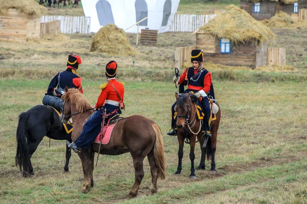 2012 Maloyaroslavets Russie Reconstruction Bataille 1812 Entre Les Armées Françaises — Photo