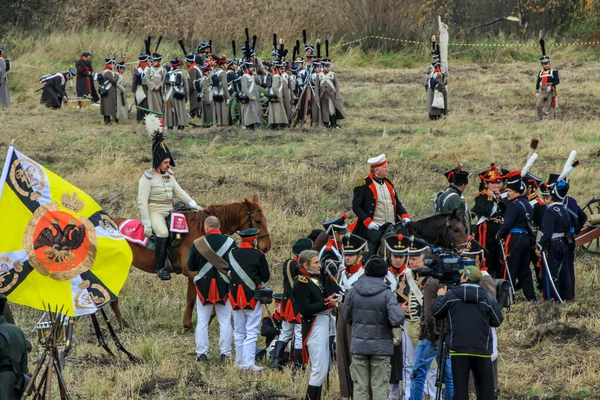 2012 Maloyaroslavets Russland Rekonstruktion Der Schlacht Von 1812 Zwischen Der — Stockfoto