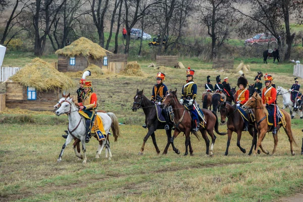 2012 Maloyaroslavets Rusia Producción Reconstrucción Batalla 1812 Entre Los Ejércitos — Foto de Stock
