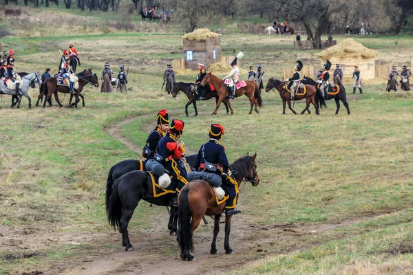 2012 Maloyaroslavets Russland Rekonstruktion Der Schlacht Von 1812 Zwischen Der — Stockfoto