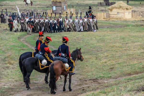 2012 Maloyaroslavets Rusya Fransız Rus Orduları Arasındaki 1812 Savaşının Yeniden — Stok fotoğraf