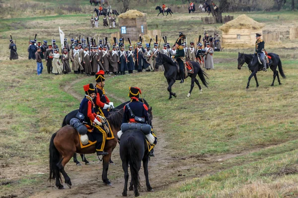 2012 Maloyaroslavets Russland Eine Gruppe Hoch Ross Kommandeure Steht Vor — Stockfoto