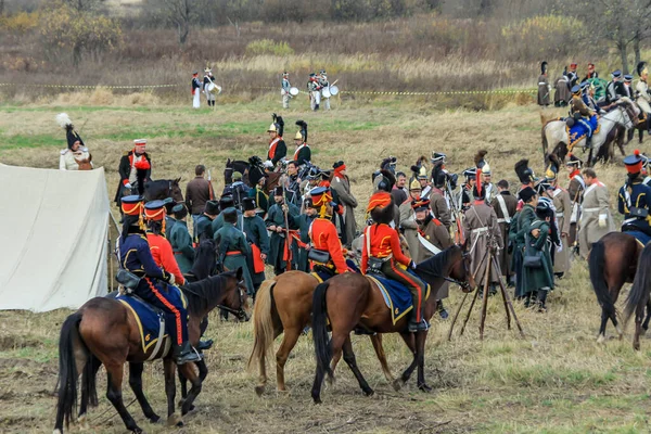 2012 Maloyaroslavets Russland Eine Gruppe Hoch Ross Kommandeure Steht Vor — Stockfoto