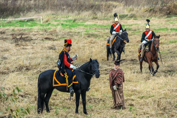 2012 Maloyaroslavets Russland Rekonstruktion Der Schlacht Von 1812 Zwischen Der — Stockfoto