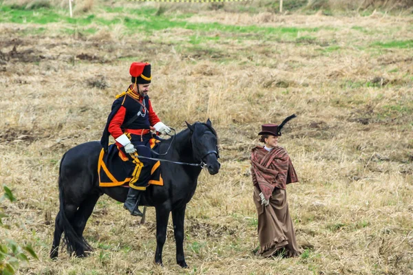 2012 Maloyaroslavets Rusya Fransız Rus Orduları Arasındaki 1812 Savaşının Yeniden — Stok fotoğraf