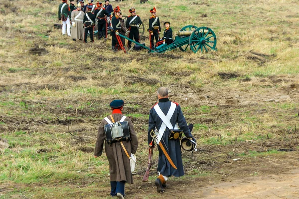 2012 Maloyaroslavets Rusko Výrobní Rekonstrukce Bitvy Roku 1812 Mezi Francouzskou — Stock fotografie