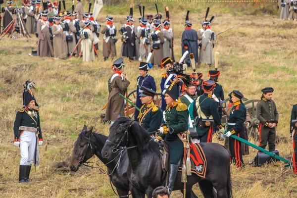 2012 Maloyaroslavets Russland Eine Gruppe Hoch Ross Kommandeure Steht Vor — Stockfoto