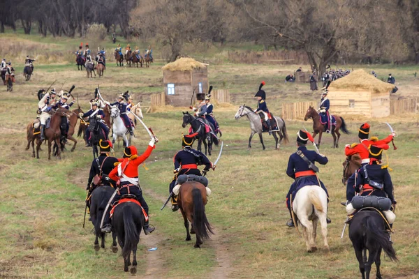 2012 Maloyaroslavets Russland Rekonstruktion Der Schlacht Von 1812 Zwischen Der — Stockfoto