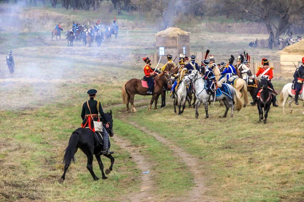 2012 Maloyaroslavets Russland Rekonstruktion Der Schlacht Von 1812 Zwischen Der — Stockfoto