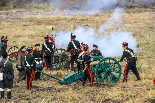 2012 Maloyaroslavets Rusya Fransız Rus Orduları Arasındaki 1812 Savaşının Yeniden — Stok fotoğraf